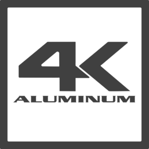 4k Aluminum logo in grey
