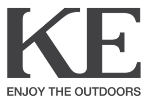 KE Outdoor Design logo and tagline in grey